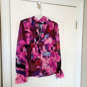 NWT WHBM tie front blouse